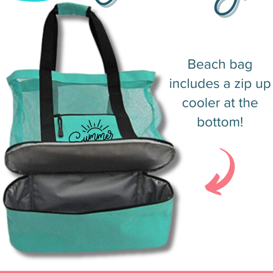 Summer Vibes Beach and Insulated Cooler Bag